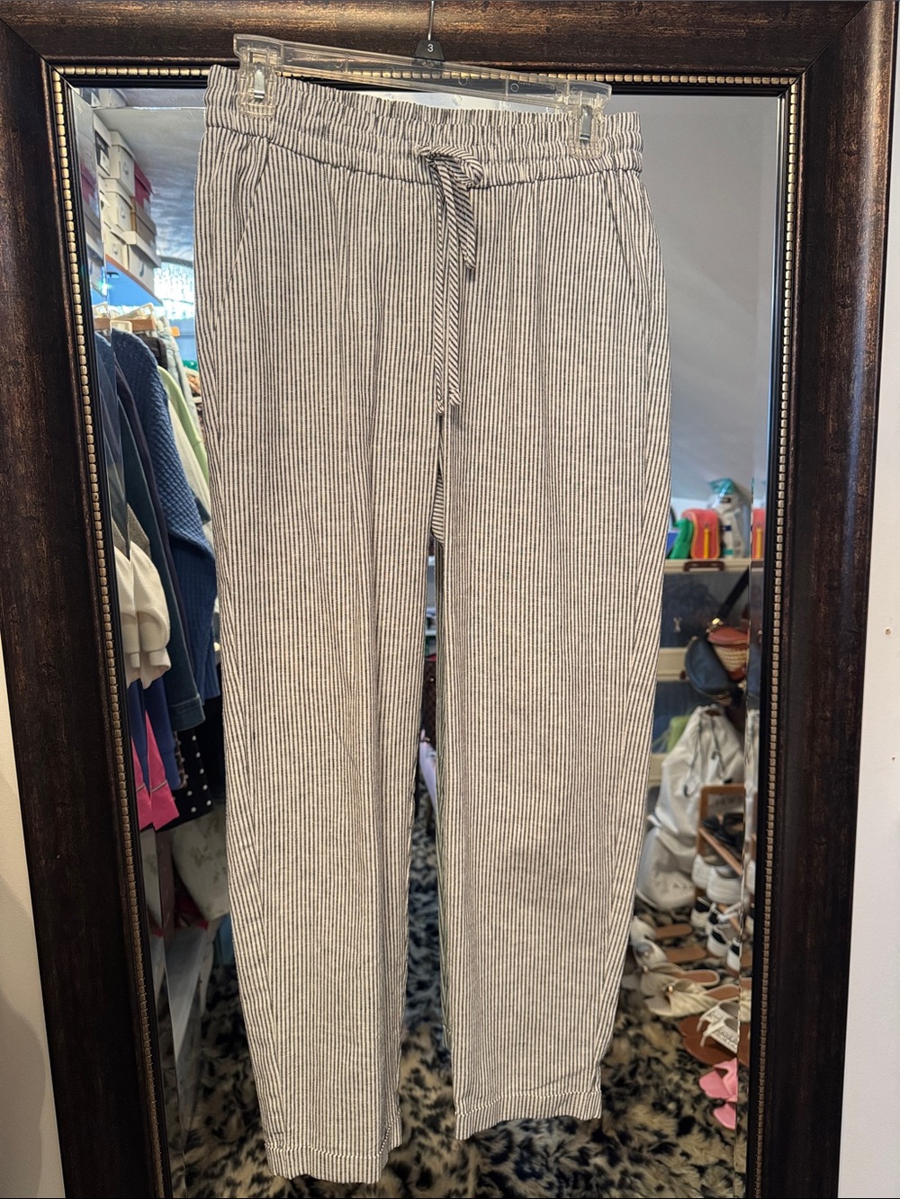 Striped Drawstring  Pants